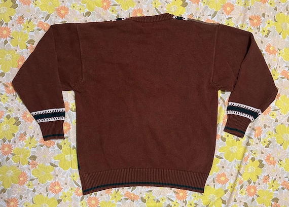 Cotton Traders Brown Patchwork Style Sweater - image 3