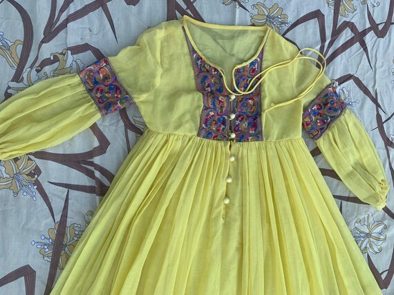 Vintage Beverly Paige Yellow Boho Dress - image 6