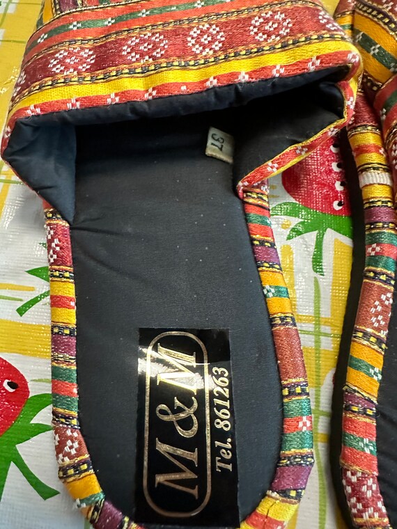 Boho Abstract Multi-color Striped Slippers - image 3