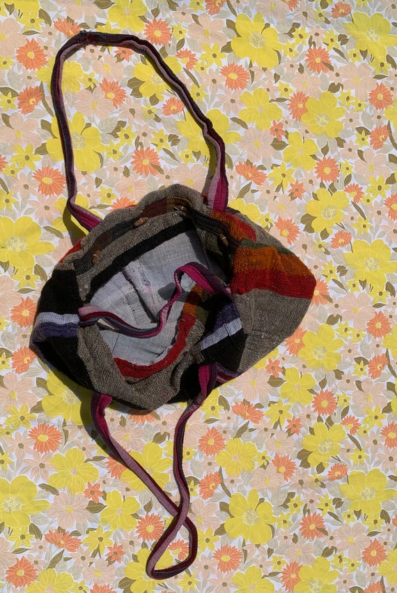 Boho Multi-color Wool Duffle Bag - image 3