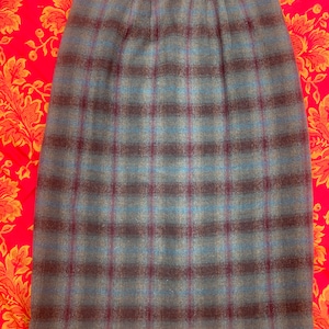 Vintage Green Plaid Wool Skirt