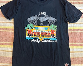 1993 Daytona Bike Week Harley Davidson Black Single Stitch Shirt