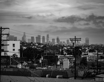 Los Angeles skyline from Sunset and Alameda, Sunset blvd. Great gift for the home . Holiday gift.  Gift decor