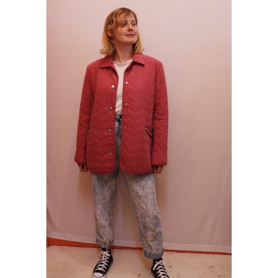 80s pink quilted jacket