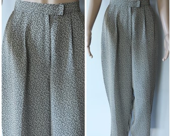 90s floral high waisted pants, vintage, size 8, size 10