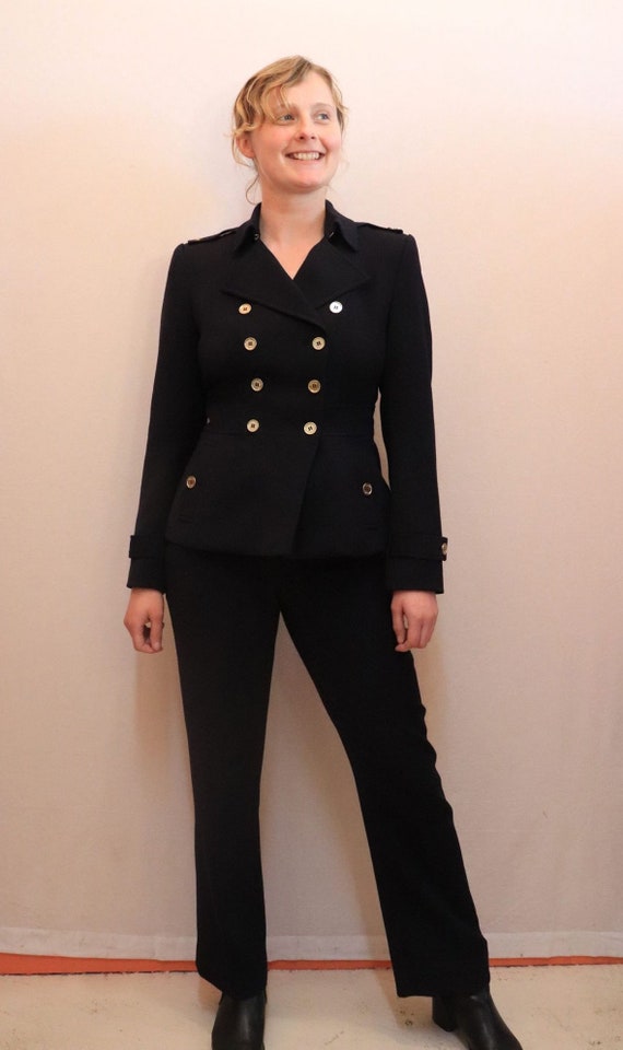 Calvin Klein navy blue suit, set, pants, jacket, v