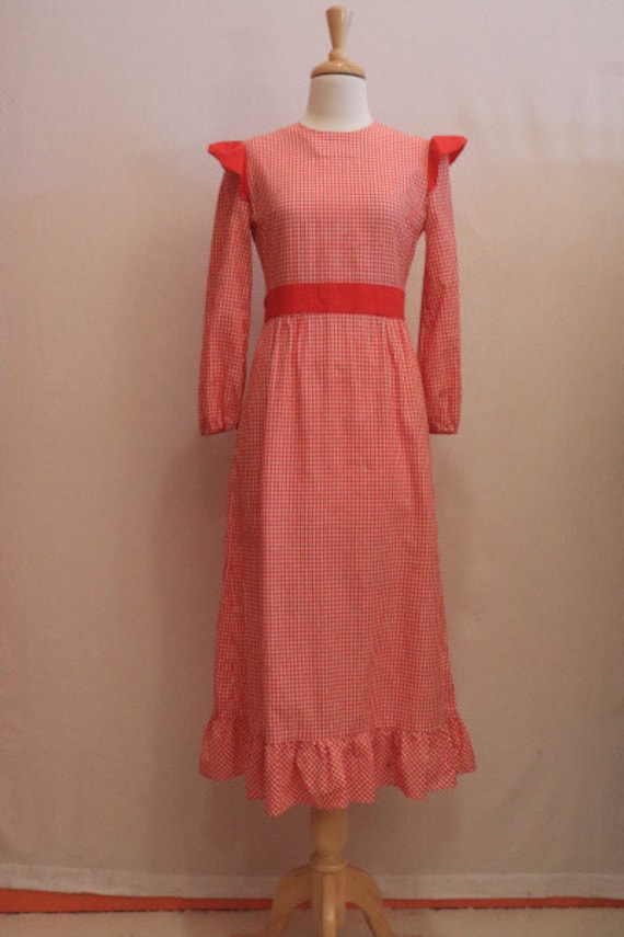 80s red gingham dress