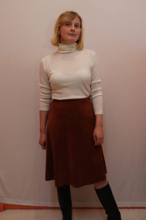 Brown 70s a-line skirt