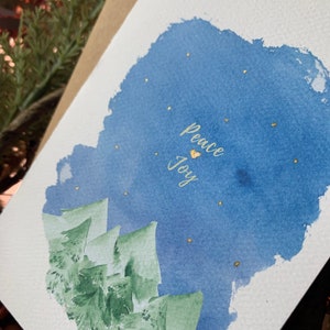 Night Sky Watercolor Holiday Cards - Now available in 2 sizes!