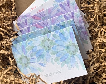 Watercolor Daisy Thank You Note Card Set of 6