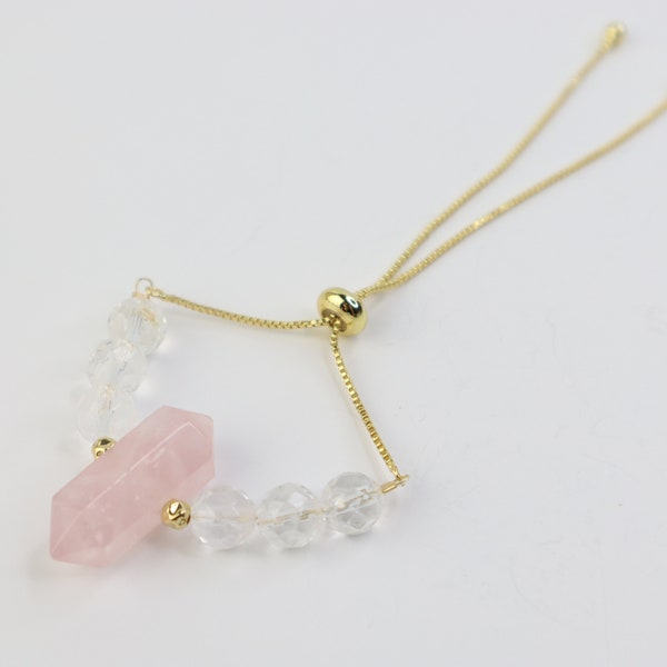 Rose Quartz Bolo Bracelet