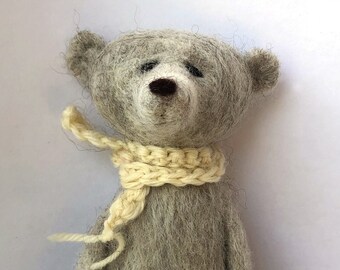 small bear, needle felting, small animal, teddy bear