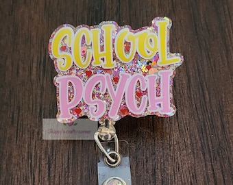 School Psych Badge Reel| Retractable Badge Holder| ID Holder| Teacher Gift| Teacher Appreciation| Badge Reel school psych| psychology| badge
