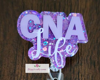 Certified Nurse Assistance Badge Reel| Personalized badge holder|CNA Badge Clip| Retractable Badge Ree| CNA Life badge reel| interchangeable
