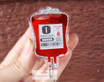 Blood badge shaker badge reel| nurse badge reel| lab tech badge reel| badge holder| medical badge| interchangeable badge reel| badge