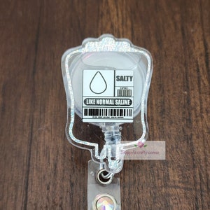 Salty badge shaker badge reel| nurse badge reel| lab tech badge reel| badge holder| medical badge| interchangeable badge reel| badge
