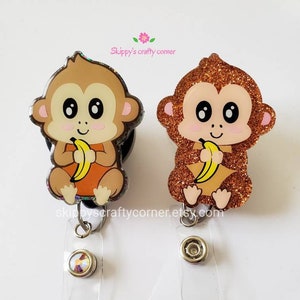 Baby monkey badge reel| monkey badge reel| retractable badge| medical badge| Nurse badge reel| teacher id holder| id holder| badge reel