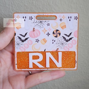 Halloween spooky badge buddy| spooky badge buddy| badge buddy custom| personalized badge| badge buddy nurse| ghost badge buddy