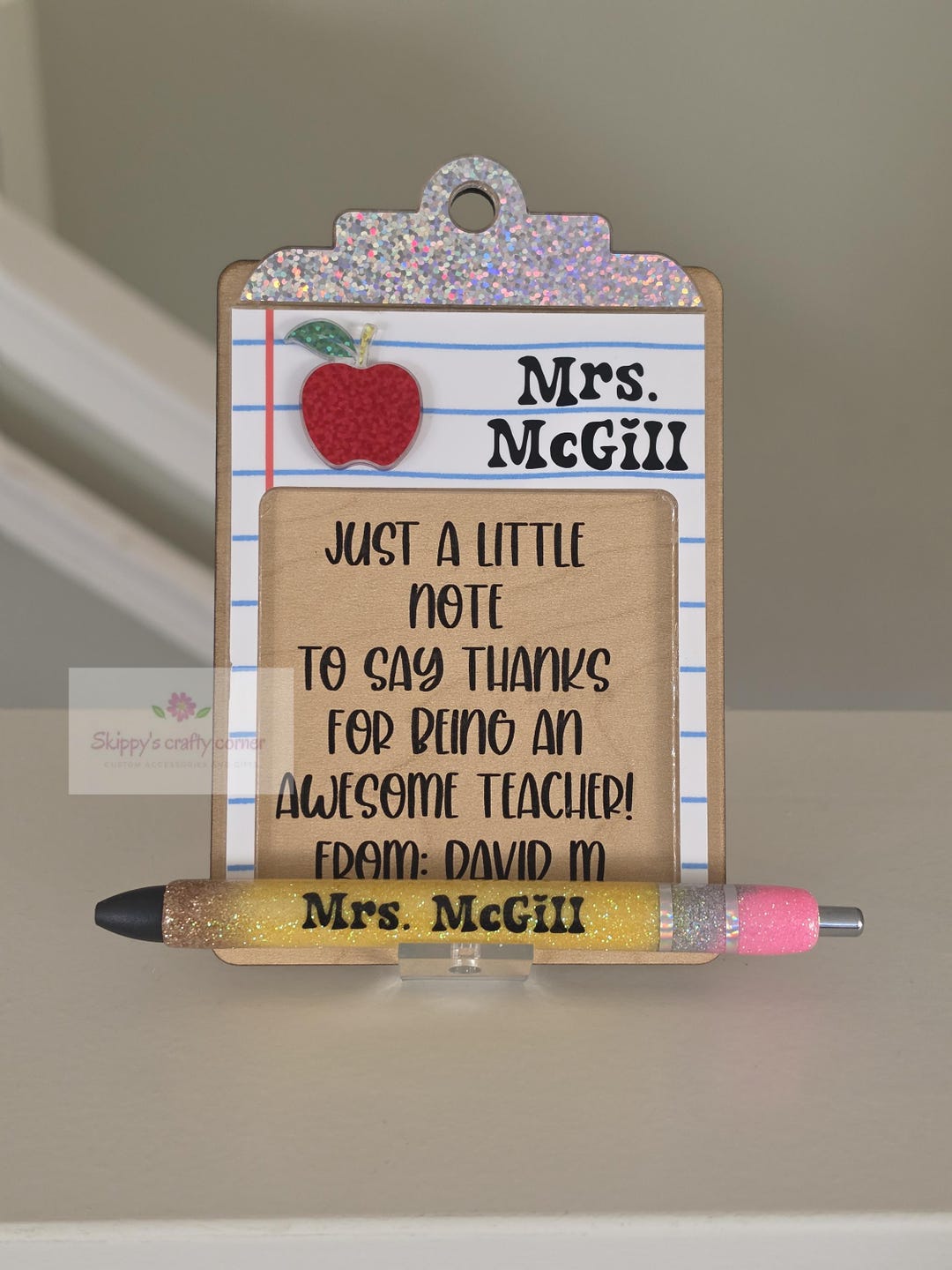 Personalized Teacher Notepad Holder With Pen | Custom Teacher ...