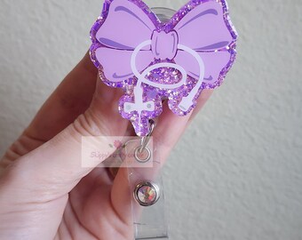 Butterfly needle Bow badge reel| badge holder| badge clip| Retractable badge| Medical badge| obgyn badge reel| id holder| Labratory badge