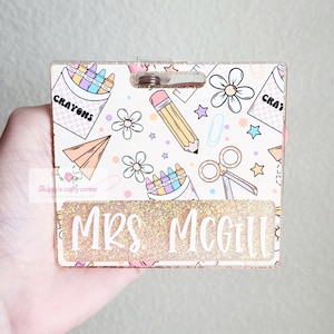 Ami(e) pour le badge de la rentrée scolaire | Titulaire d'une carte d'enseignant | Badge personnalisé pour copain| Badge personnalisé pour copain| Retour à l'école| Cadeau de remerciement pour l'enseignant