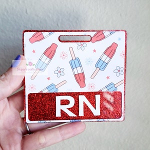 4th Of July badge buddy| summer badge buddy| badge buddy custom| personalized badge| badge buddy nurse| badge buddy rn| glitter badge buddy