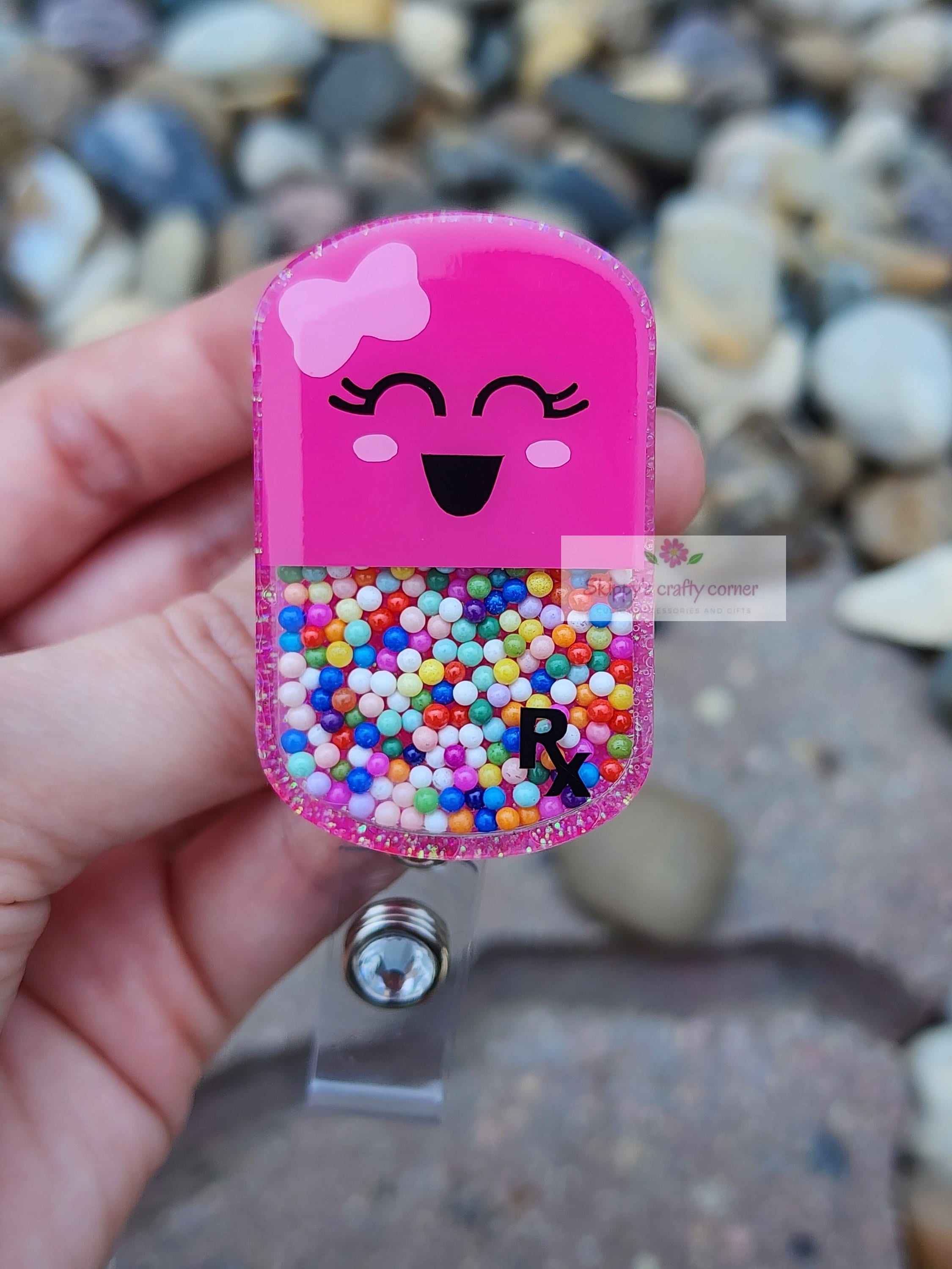 Pill shaker badge reel| shaker badge reel| badge holder| badge clip| id holder| Pharmacy tech badge reel| pharmacist gift| badge| shaker