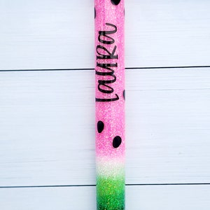 Watermelon pen| Watermelon glitter pen| personalized pen| glitter pen| summer pen| nurse gift| Teacher gift| pen lover gift