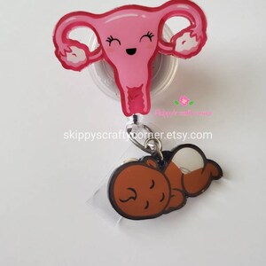 Uterus Badge Reel| Ob Gyn Badge Holder| L&D Badge Reel| Retractable ...
