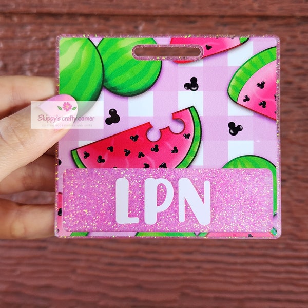 Watermelon badge buddy| summer badge buddy| badge buddy custom| personalized badge| badge buddy nurse| badge buddy rn| glitter badge buddy