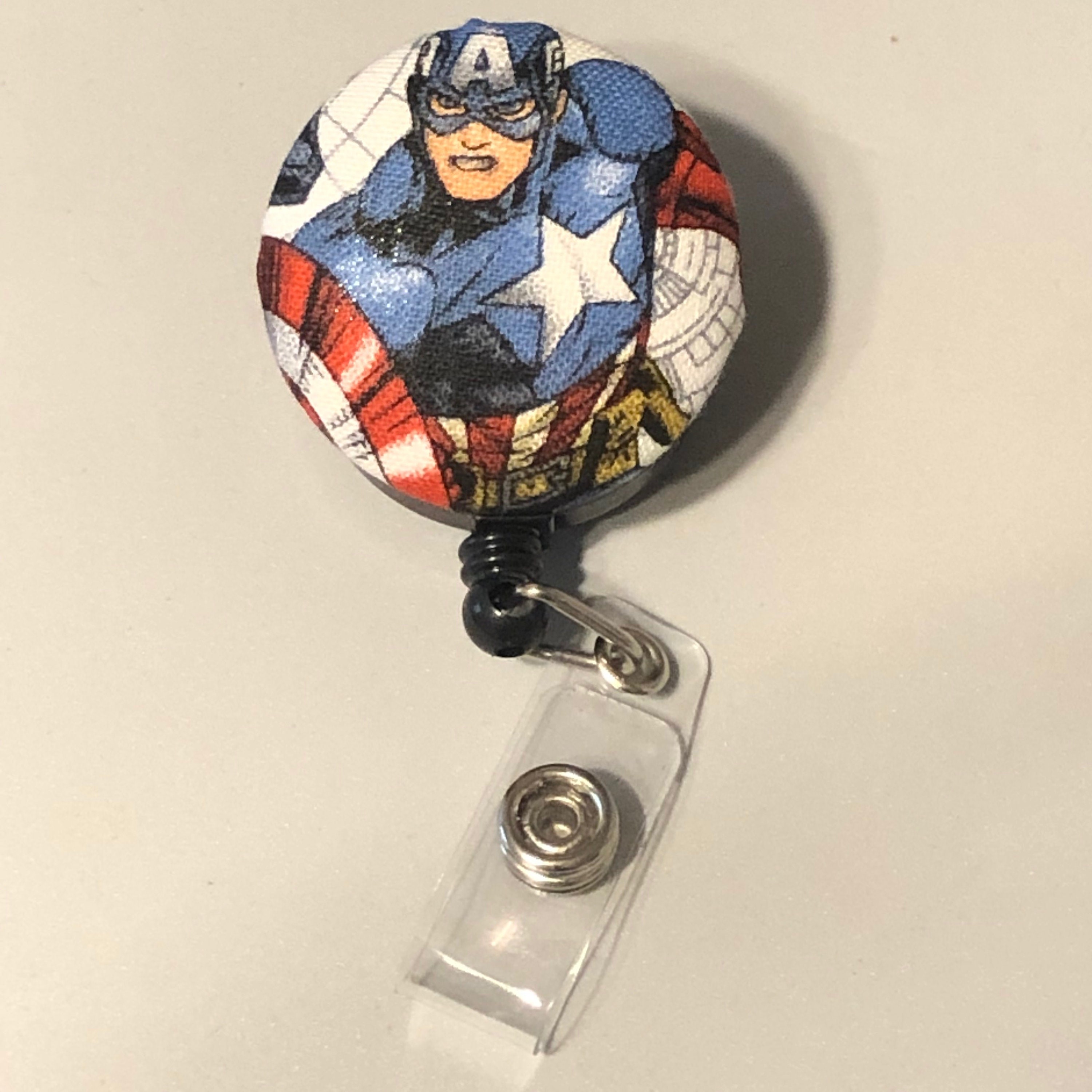 Marvel Comics Captain America Badge Reel Avengers ID Holder Endgame Medical  Nurse Teacher School Office Retractable 