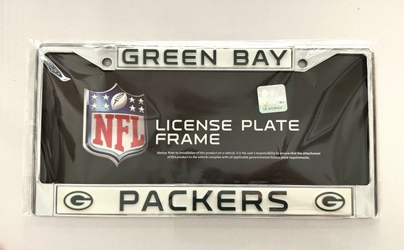Plaque D'immatriculation Avant Green Bay Packers - Aluminium Noir Gravé Au Laser, 12x6 Pouces