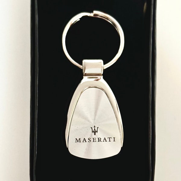 Personalized Metal Keychain, Maserati Keychain, Car Logo, Name (*Extra For Engraving on back side of the K/Ch Please Pick The Correct Finish