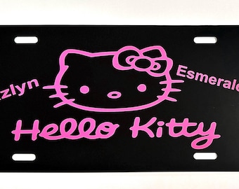 Black License Frame Not My Boyfriends Car Pink Hello Kitty JDM - Foto 6