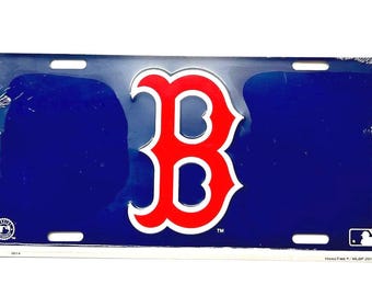Red Sox Embossed Aluminum License Plate - Man Cave Decor - Etsy