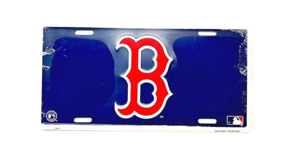 Red Sox Embossed Aluminum License Plate - Man Cave Decor - Etsy