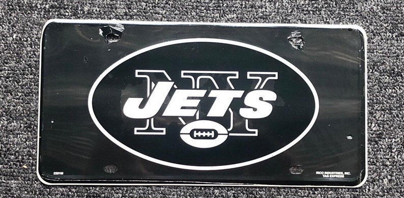 New York Jets or NY Giants Metal Aluminum License Plate Or Engravable Keychains