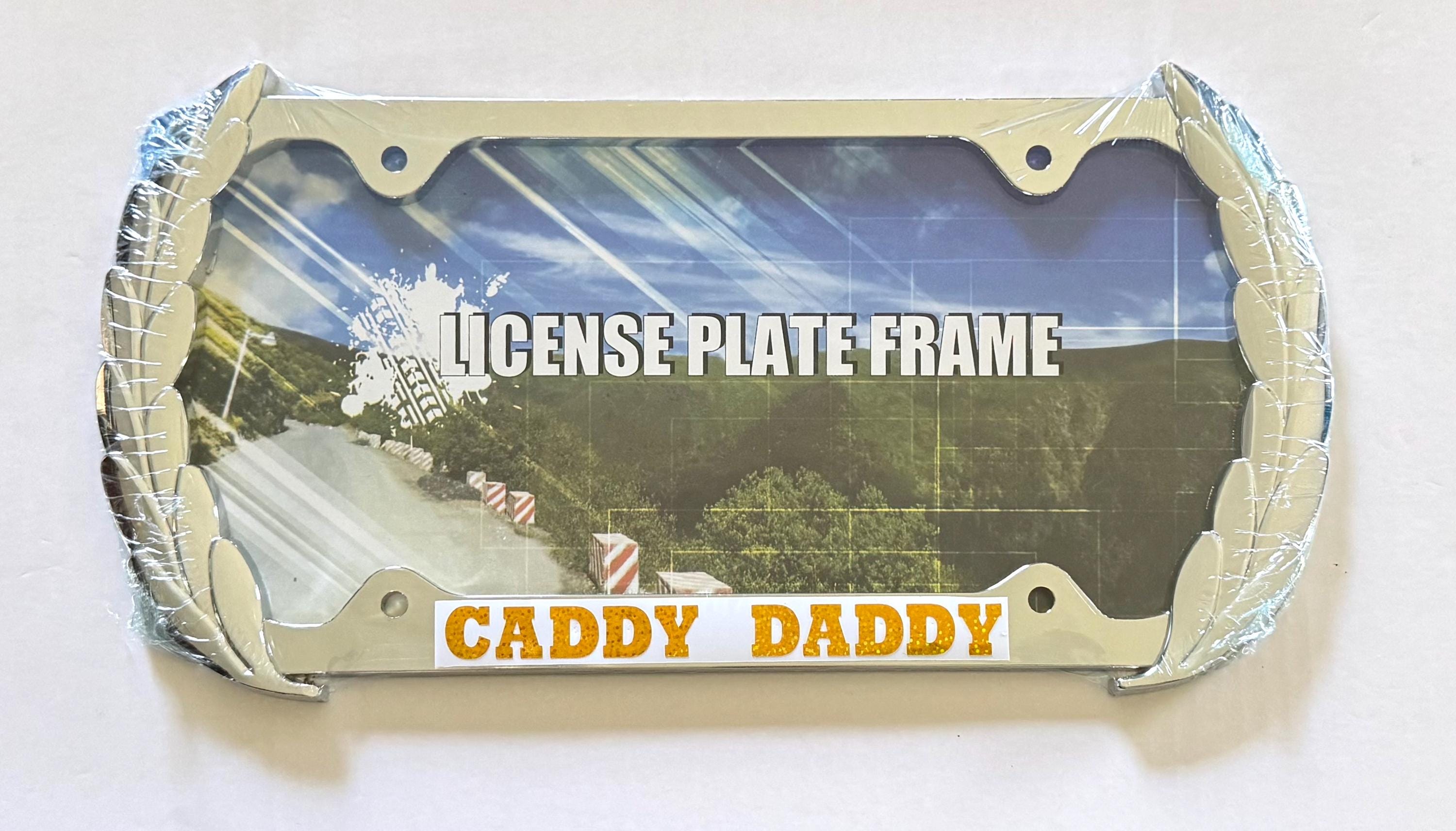 Chrome or Black Metal License Plate Frame: Cadi Style Car Decor