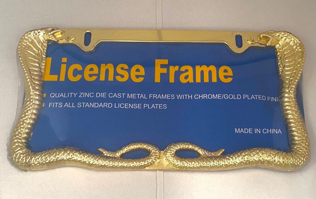 Cobra License Plate Frame: Gold Metal Car Tag Holder - Etsy