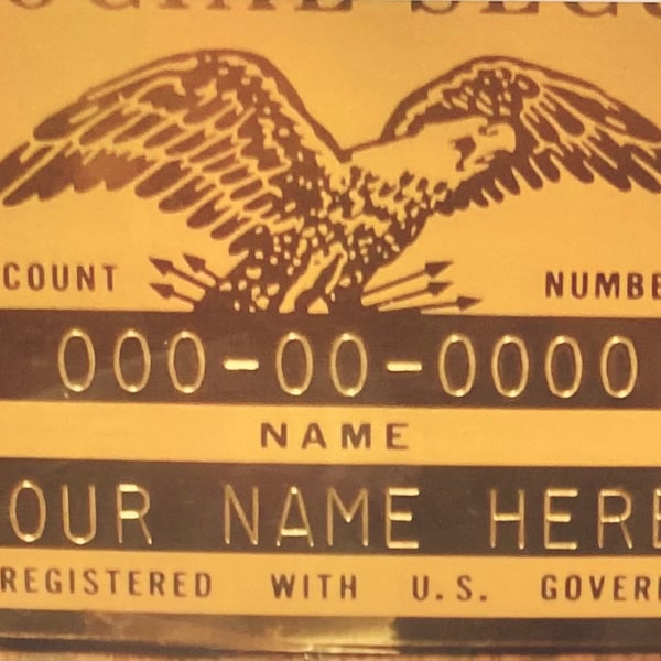 Metal Social Security Cards Etsy
