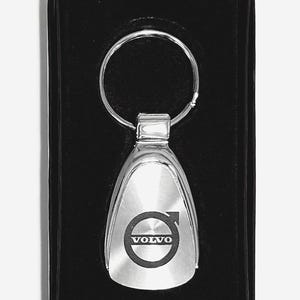 Personalized Volvo Keychain: Chrome Metal Car Logo &gt;Extra For Engraving on the back side of K/Ch Pls.Pick The Correct Finish