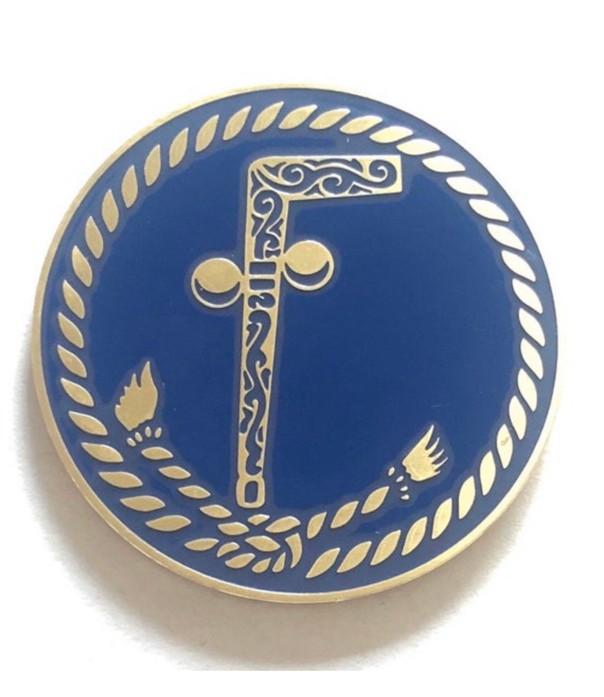 Masonic Mason Blue Car Emblem: Ball Cane & Shriner (2