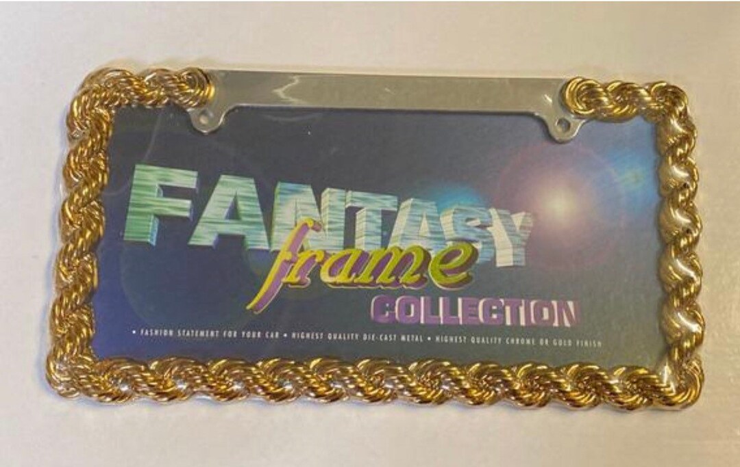 Braided Gold Rope Metal & Different Styles License Plate Frame for Car