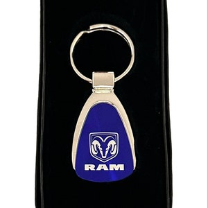 May include: A blue and silver key chain with the Ram logo and the word "RAM" in white lettering.