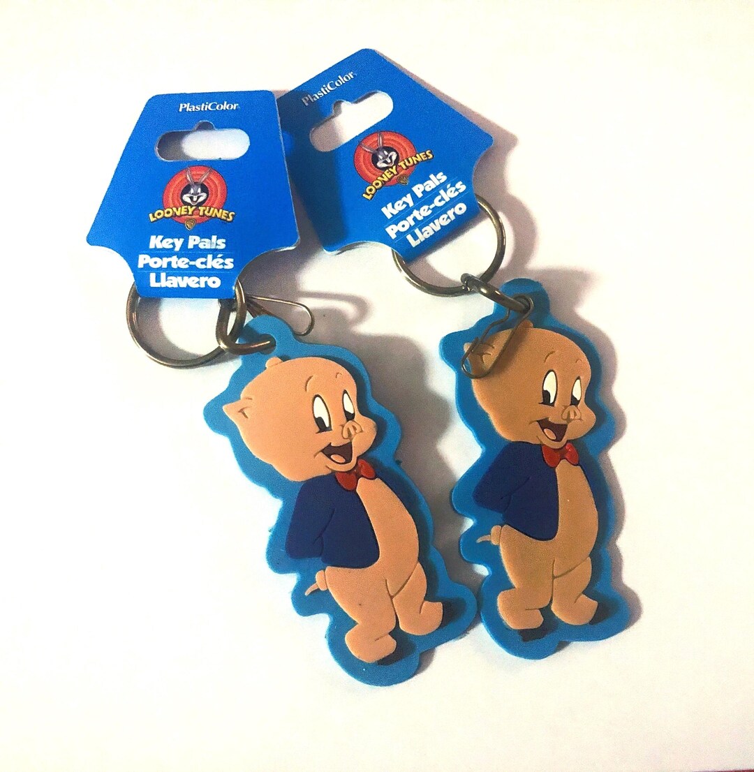 George Pig Raro Porky Pig, Bugs Bunny, Coyote, Looney Tunes, raro par de llaveros ...