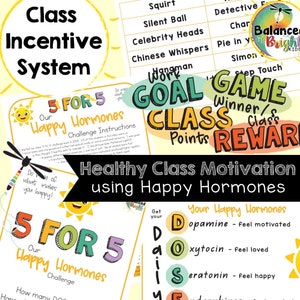 Class Incentive Program, Happy Hormones, Classroom Management, Daily DOSE, Posters, Game Options