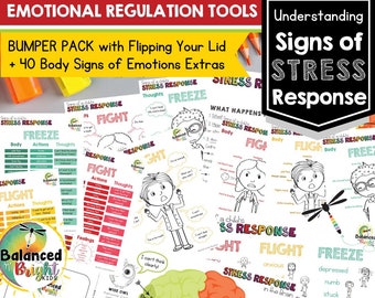 Stress Responses Bumper Pack - Stress Management, Self-Regulation, Emotional Intelligence, Kids, Classroom, Self-Awareness