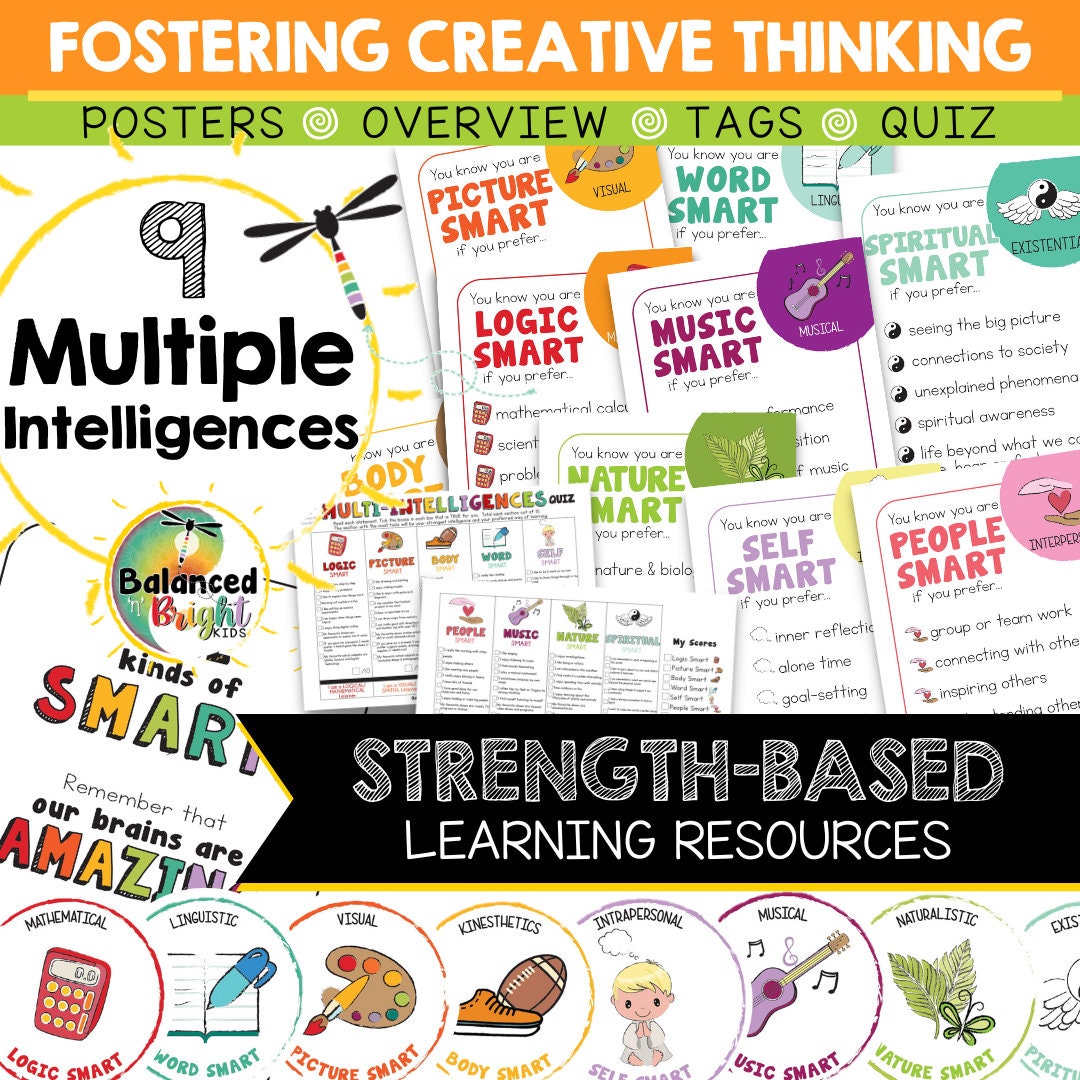 Strength Based Learning 75 Multiple Intelligences Creative Tasks: Creative Thinking, Strengths ...
