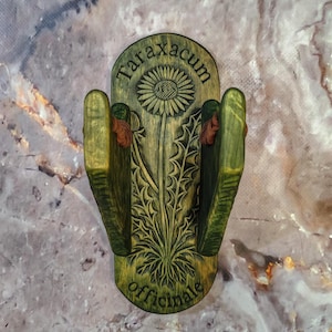Dandelion Guitar Wall Hanger, Guitar wall Holder with herb Motif, Guitar Wall Mount with plant Art, Guitar Hook with botany style