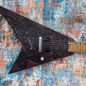 Flying V elektrische gitaar: gesneden reliëfkunst, Seymour Duncan-pickup